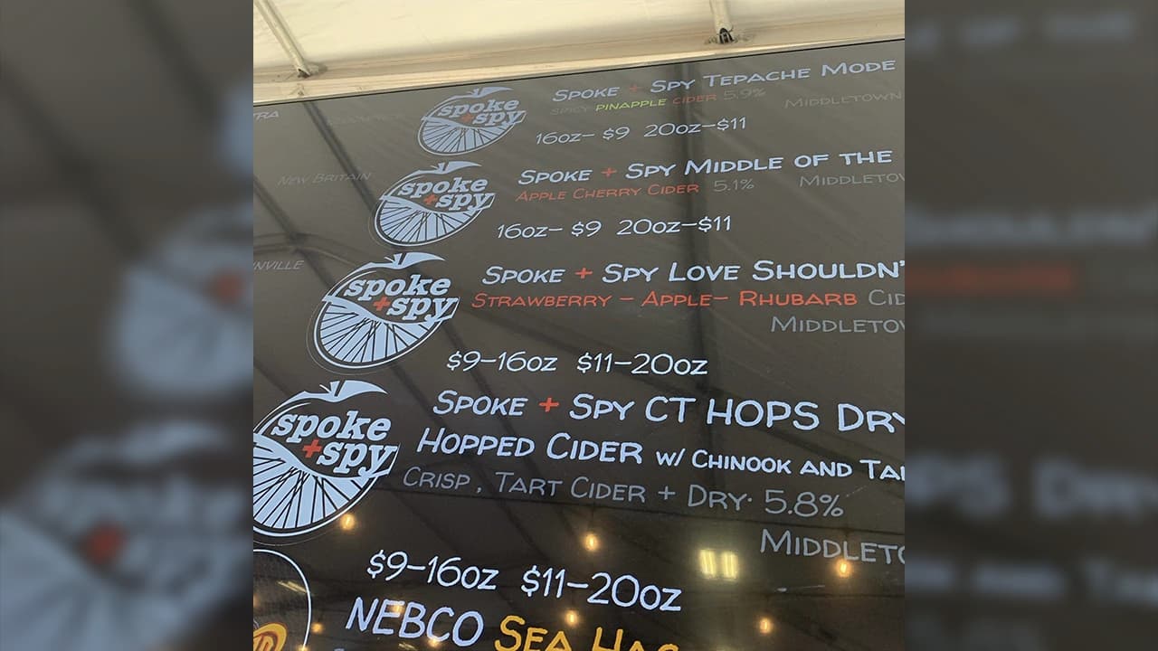 Spoke + Spy Ciderworks Menu